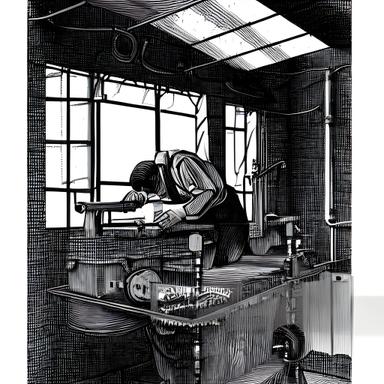 factory working repairing machine