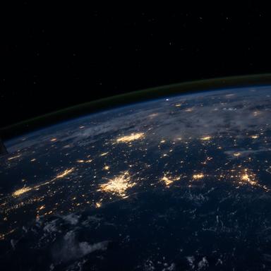 earth at night from space station